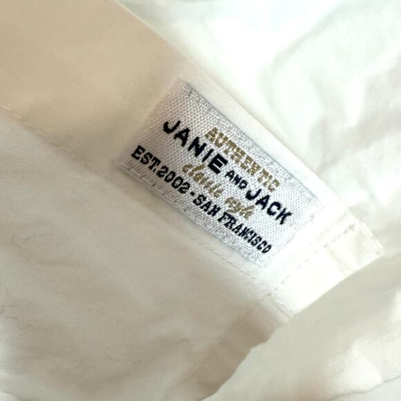 Janie And Jack Baby Boy Button Down Dress Shirt In White Size 6-12 Months - Picture 5 of 8